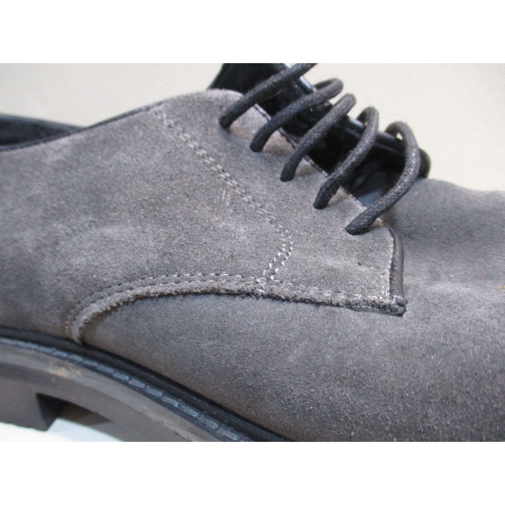 1901 Mens Grey Suede Derby Shoes Made in Italy Leather Lace Up Dress Shoes Sz 13 - Picture 8 of 9